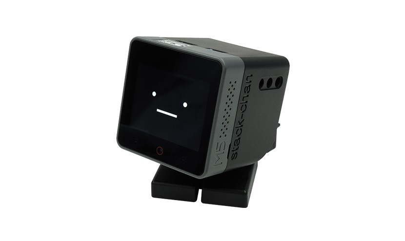 Stack-chan robot: an M5Stack display module with a face on a two-servo body, RT Corporation version